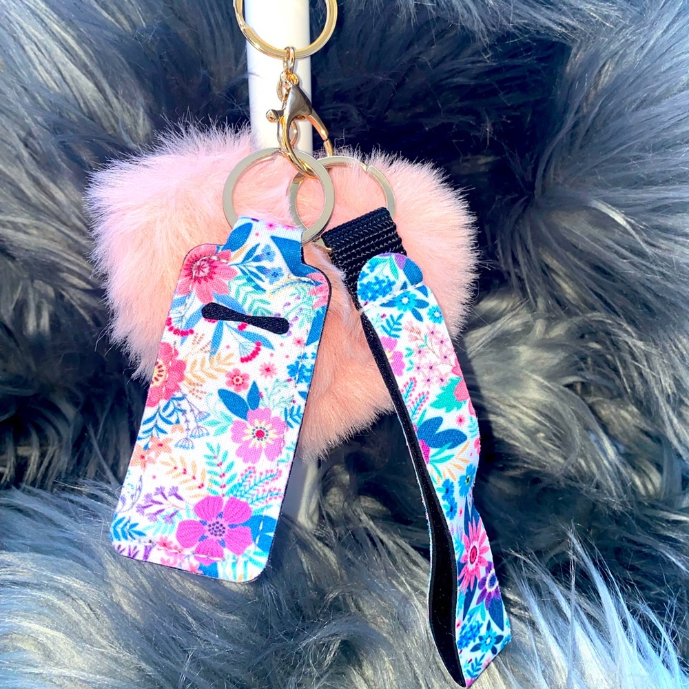 Floral wristlet with chapstick holder